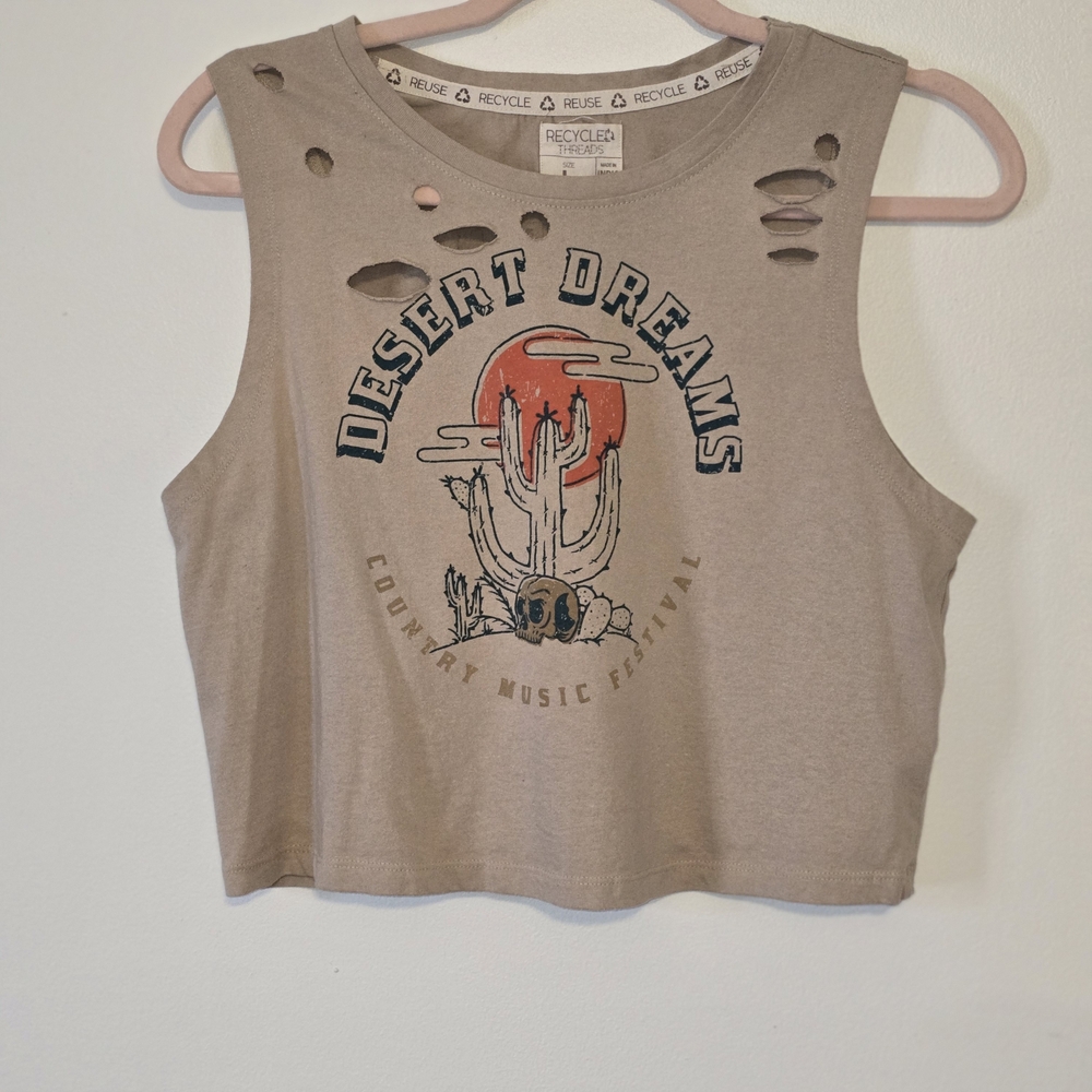 *Recycle Tan Desert Dreams Tank Top Size Large